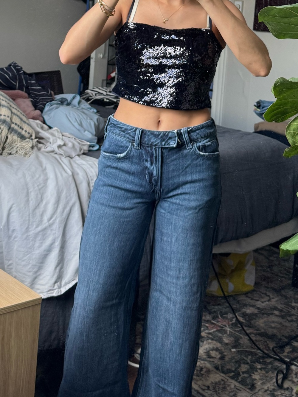 Sequin navy top